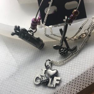 “I love Golf” Necklace & Earrings Set
